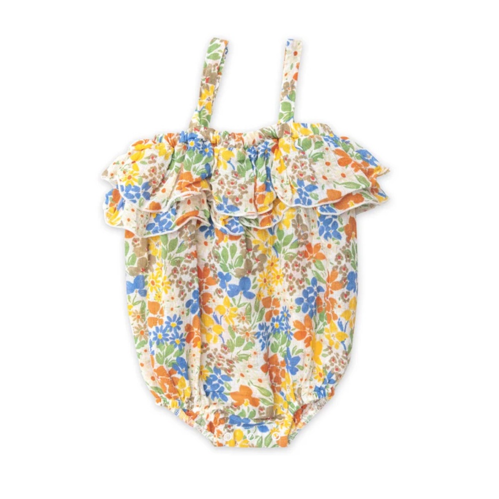 NWT Angel Dear Floral Ruffle Baby Romper